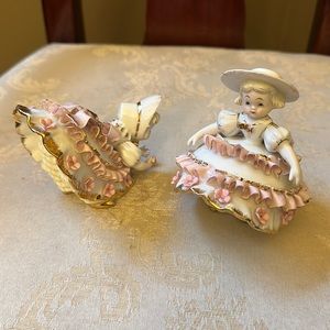 George Zoltan Lefton vintage porcelain Bloomer Girls, 1950s